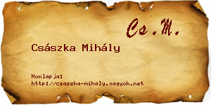 Császka Mihály névjegykártya