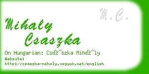 mihaly csaszka business card